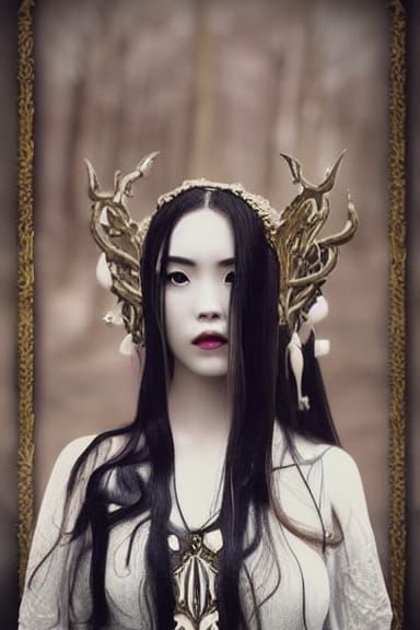 Ethereal Goddess in Asian Horror Style