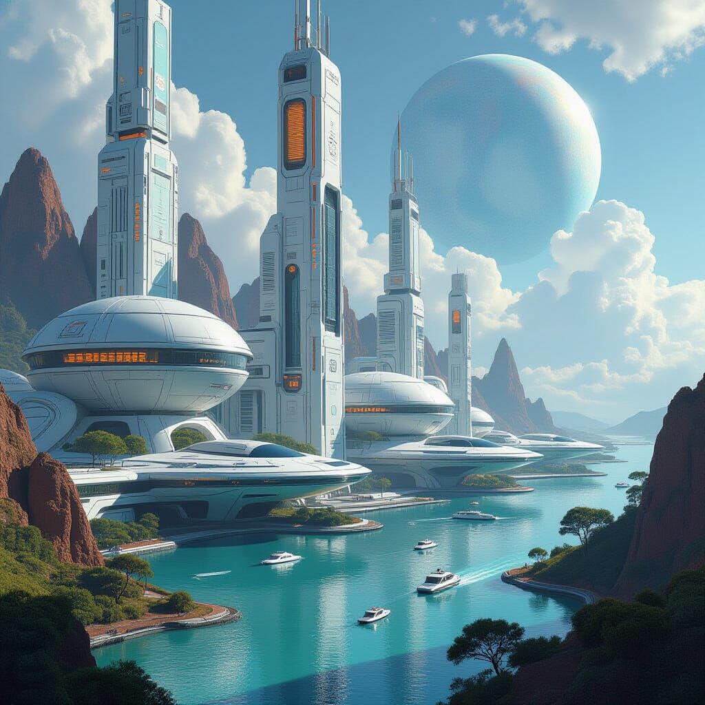 Futuristic Virtual World with Surreal Landscapes