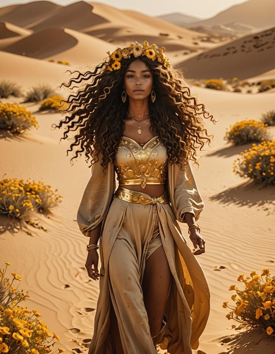 Desert Goddess in Golden Regalia