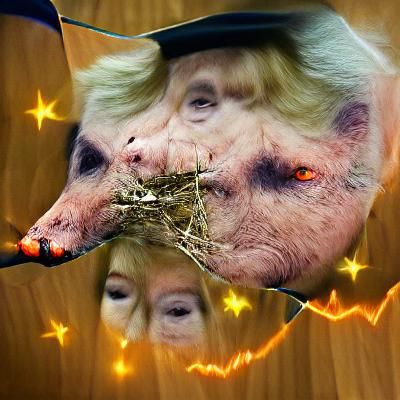 Donald Trump Pig Transformation by a Witch
