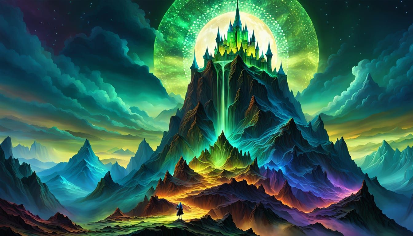 Dullahan in Dramatic Lighting, Alcohol Ink Style