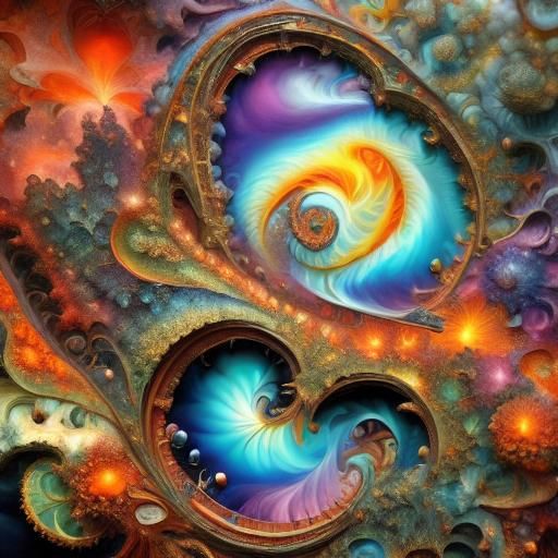 Cosmic Flower: Vibrant Fractal Bloom in 3D