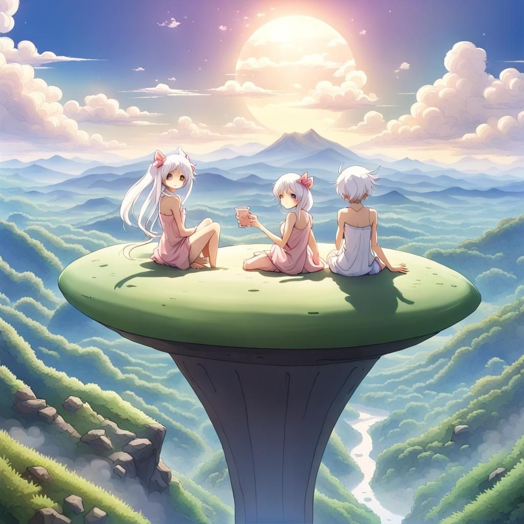 Fairies on UFO Above Wonderland Hills