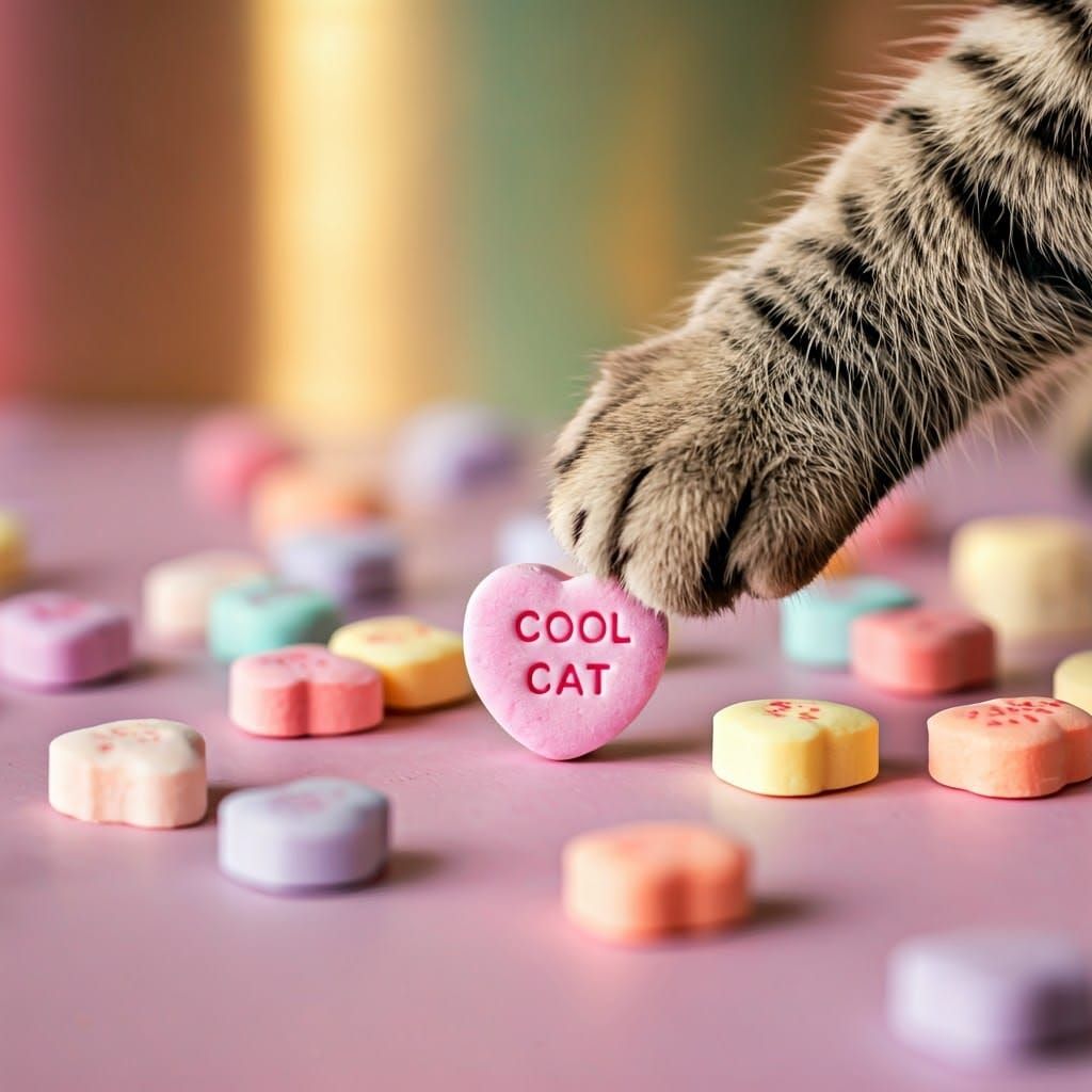 Whimsical Pastel Conversation Hearts Scene