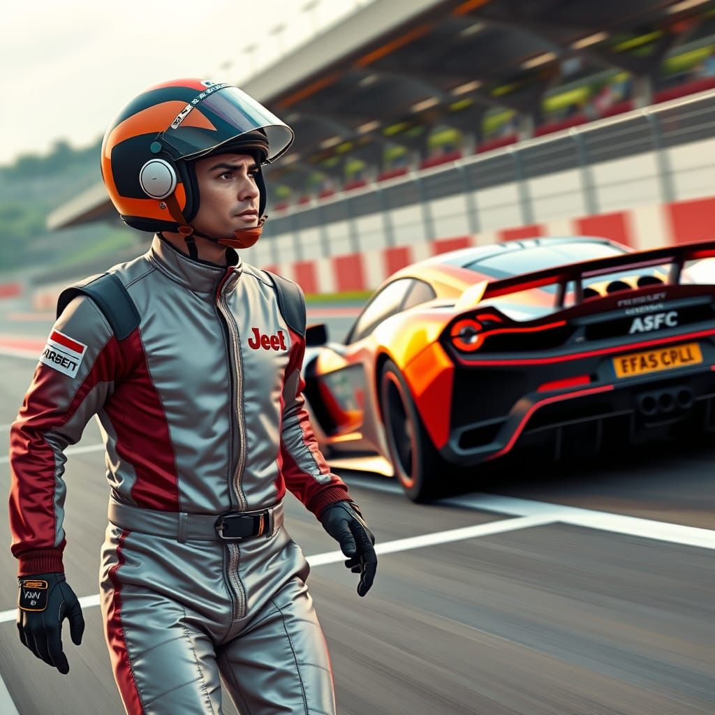 Racing Driver Experiences Adrenaline Rush in High-Speed Comp...