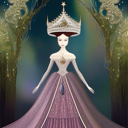 Magical Elemental Crown with Crystal and Silver Filigree