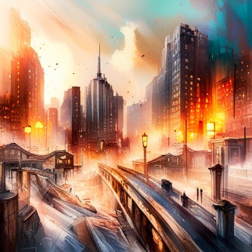 post-apocalyptic cityscape