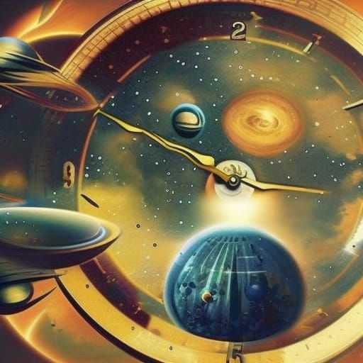 Aliens Crafting Clockwork Universe: Detailed Matte Painting