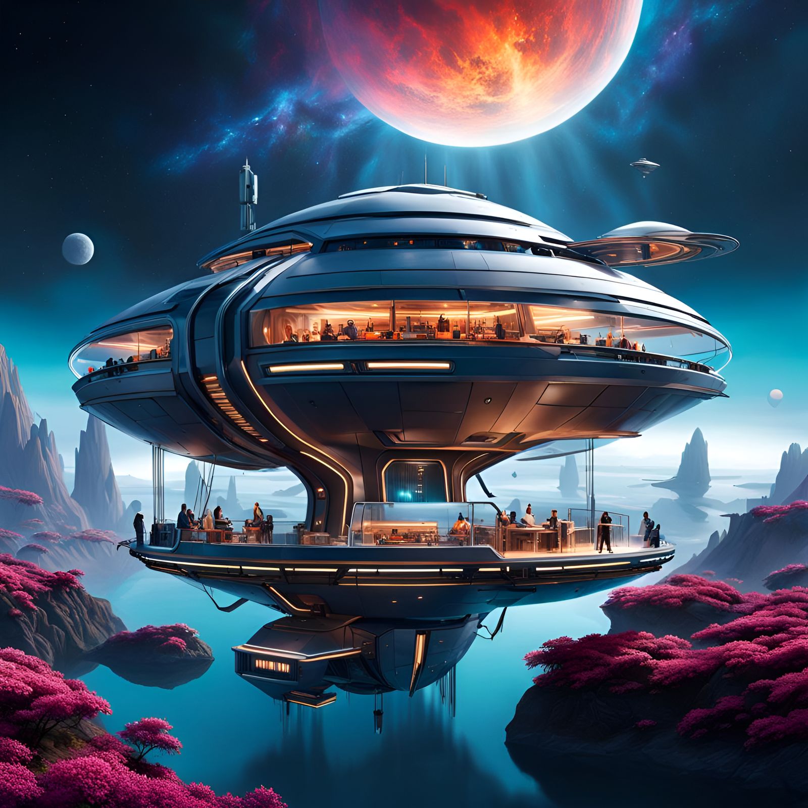 Futuristic Sci-Fi Food Cruiser Concept Art