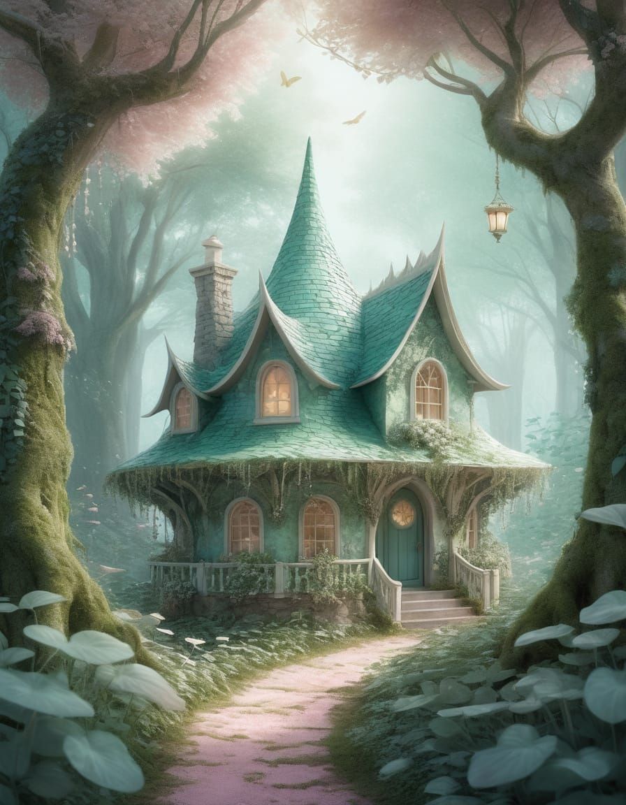 Whimsical Fairy in a Dreamy Forest Landscape