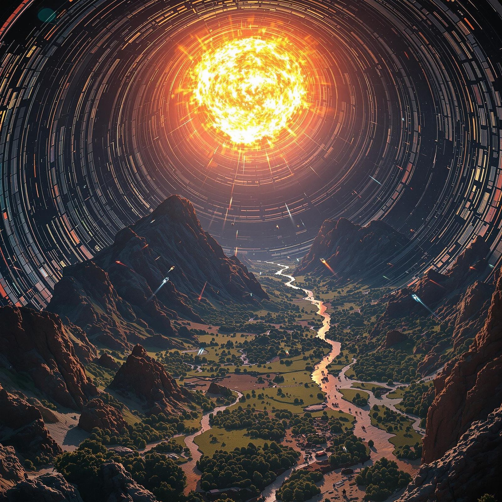 Cosmic Wonder: Dyson Sphere's Ethereal Interior in Cinematic...