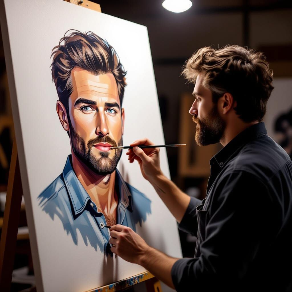 Artist Draws Man Who Steps Out of Canvas