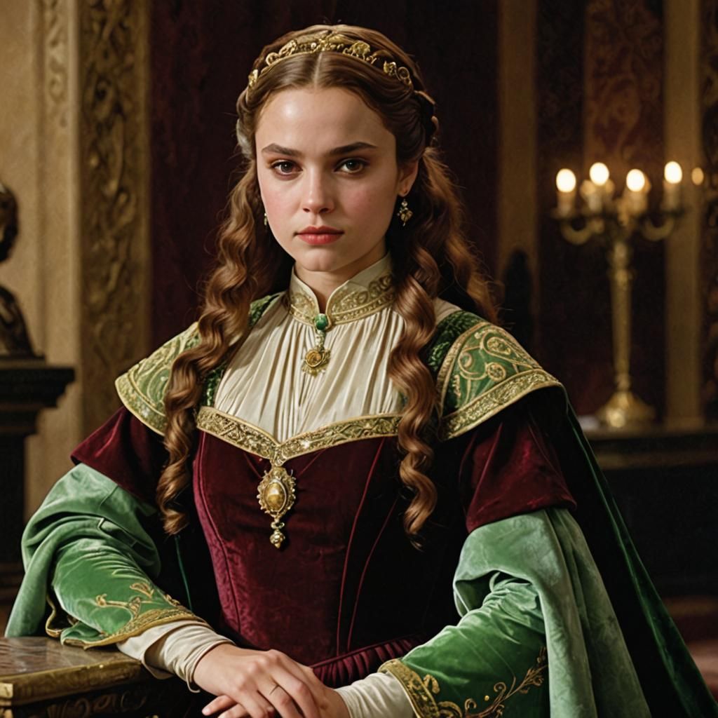 Padme Amidala in Elegant Green Velvet Gown