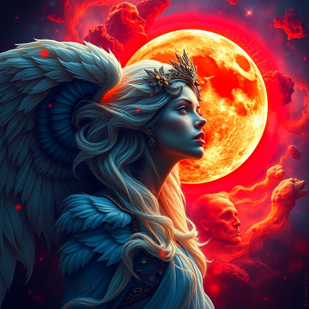 Moon Goddess of Eternity in Vibrant Galactic Realm