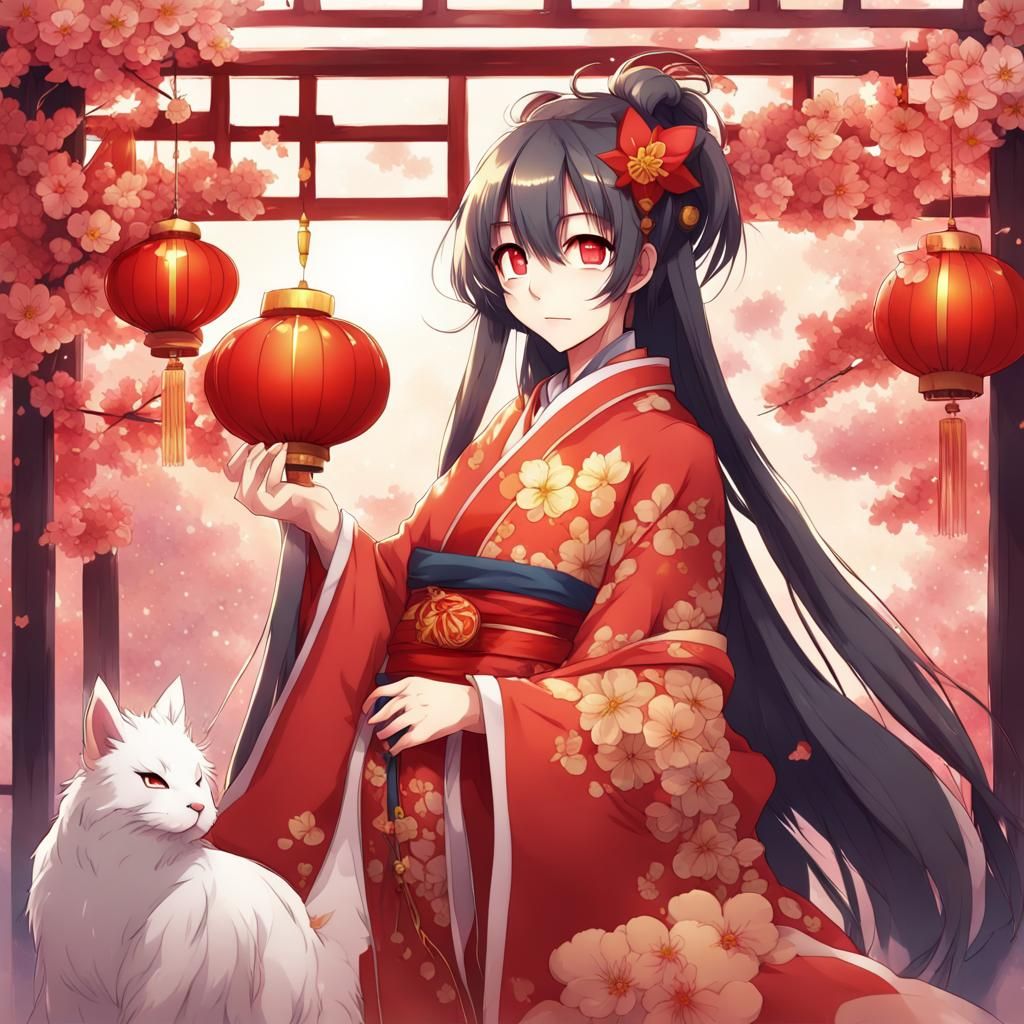 Lunar New Year in Anime Style