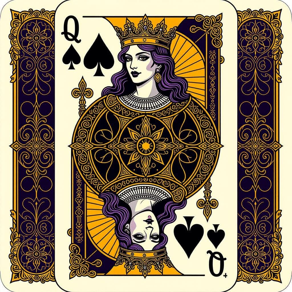 Queen of Ticking Time Bombs Dark Fantasy Playing Card