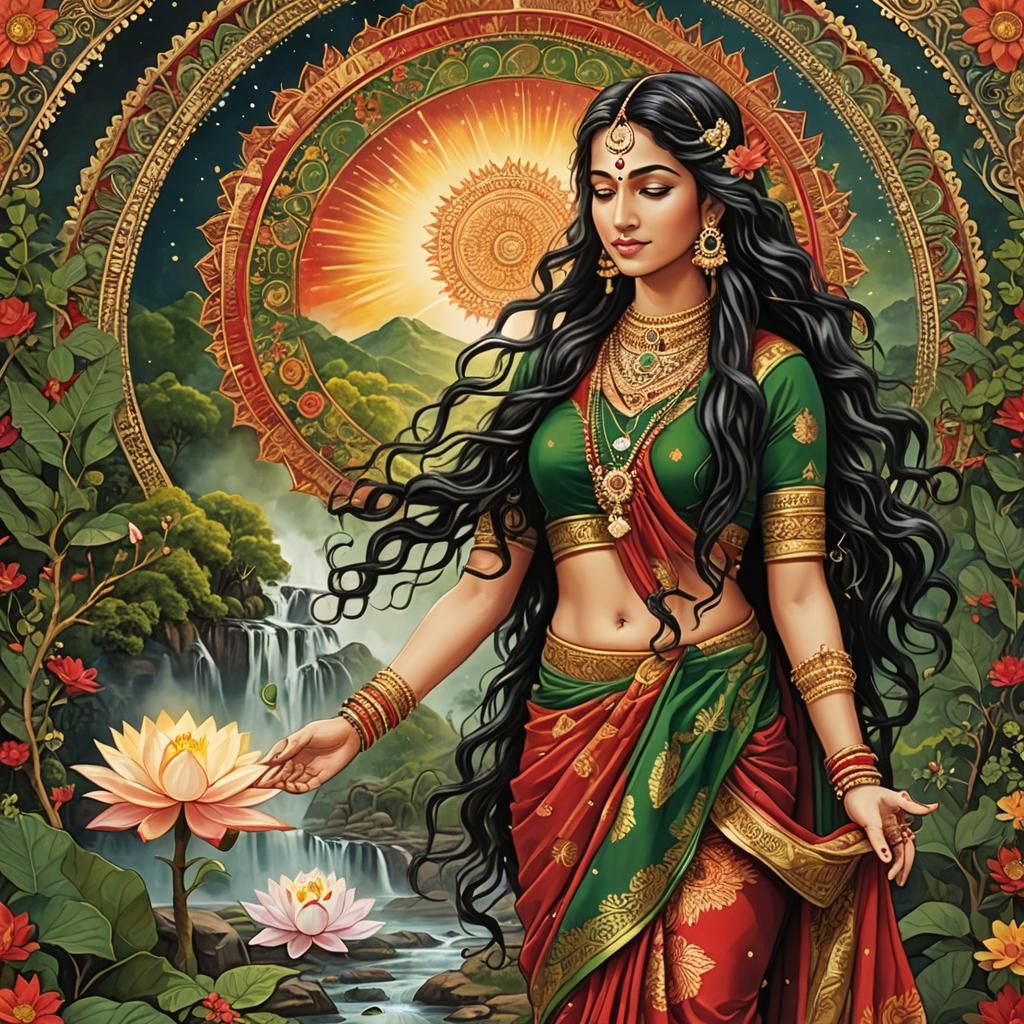 Hindu Mother Goddess in Cosmic Mandala