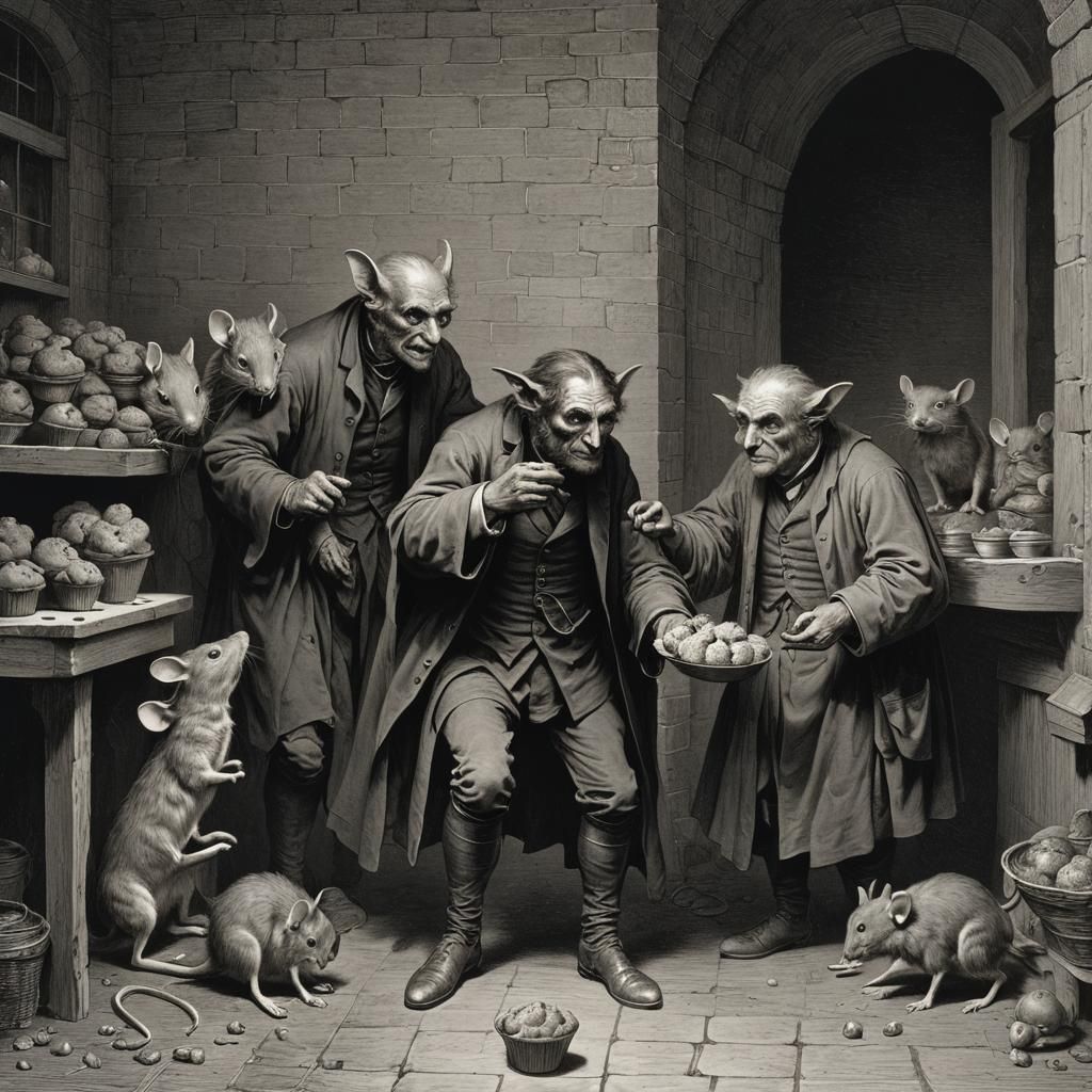 Bachelors, Muffin, and Mouse: A Horror Illustration