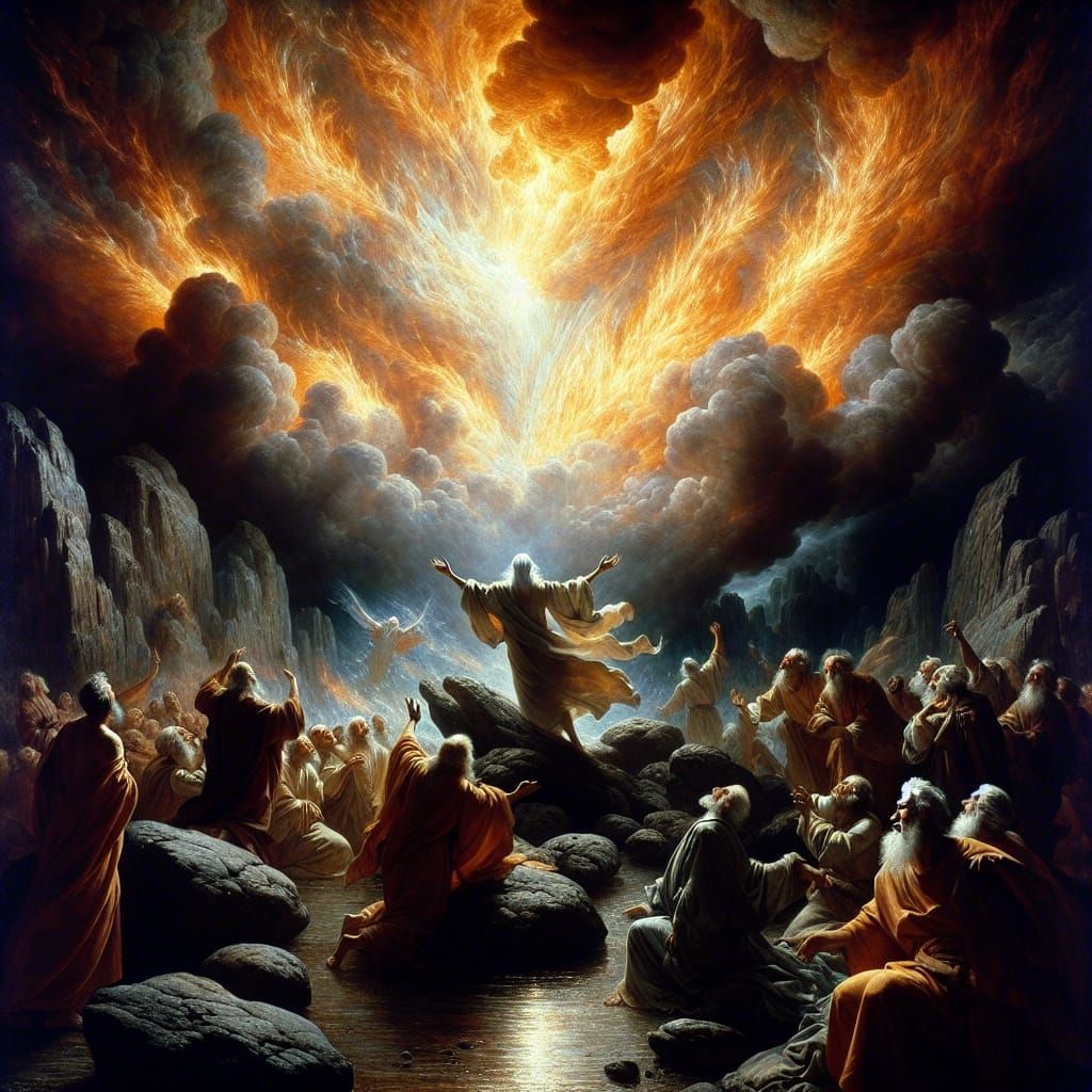 Elijah Summons Fire: A Renaissance-Inspired Tableau
