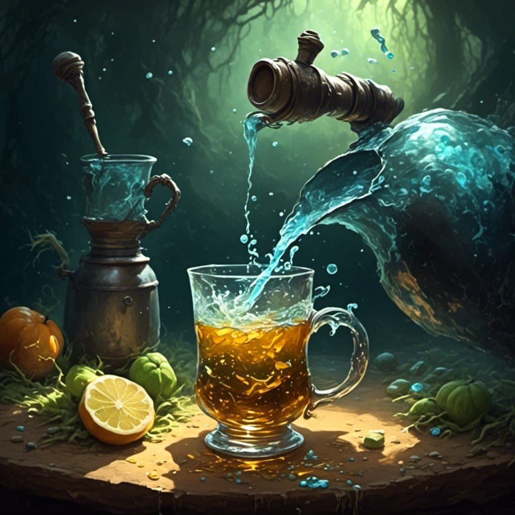 Ominous Drink Swirling into Crystal Tankard