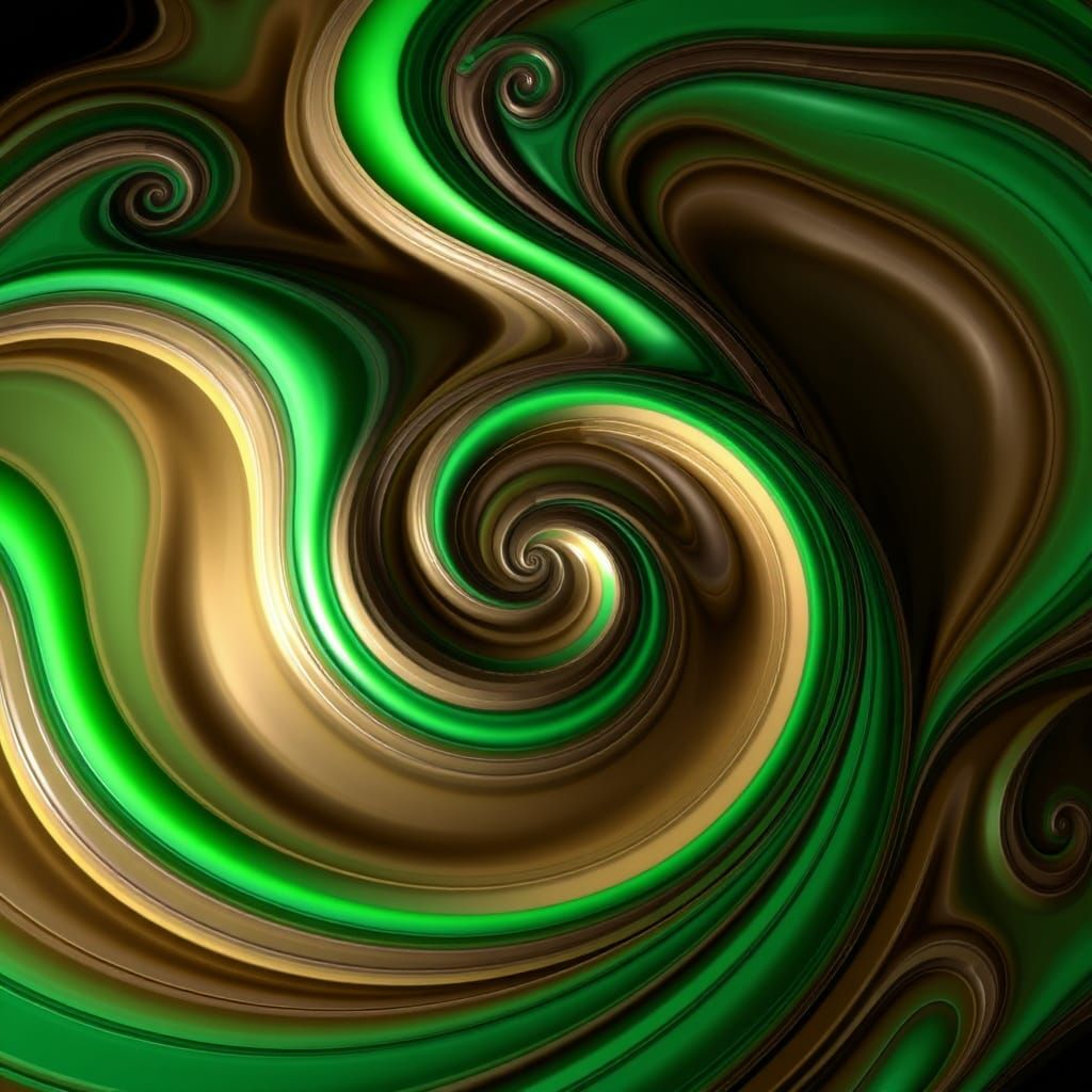 Abstract 3D Swirls with Glow Effect