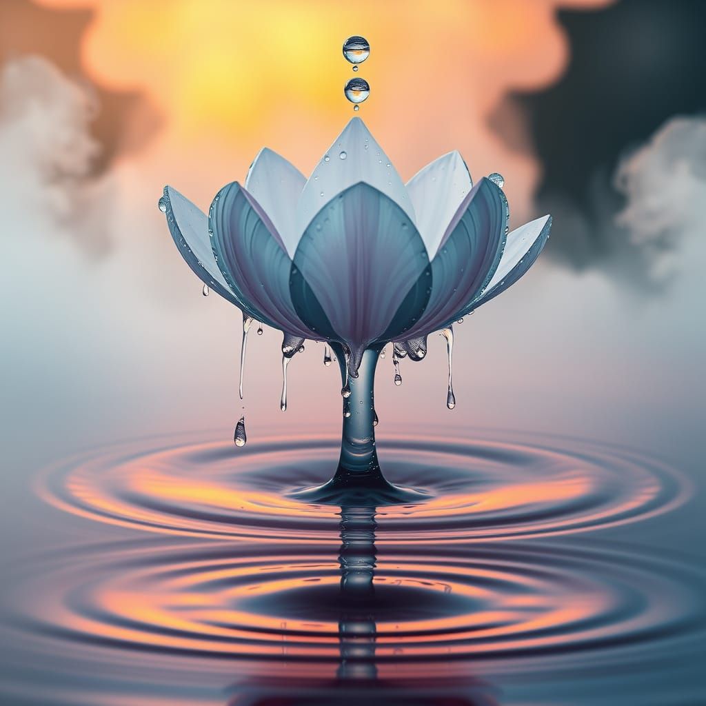 Vibrant Water Drop Bloom