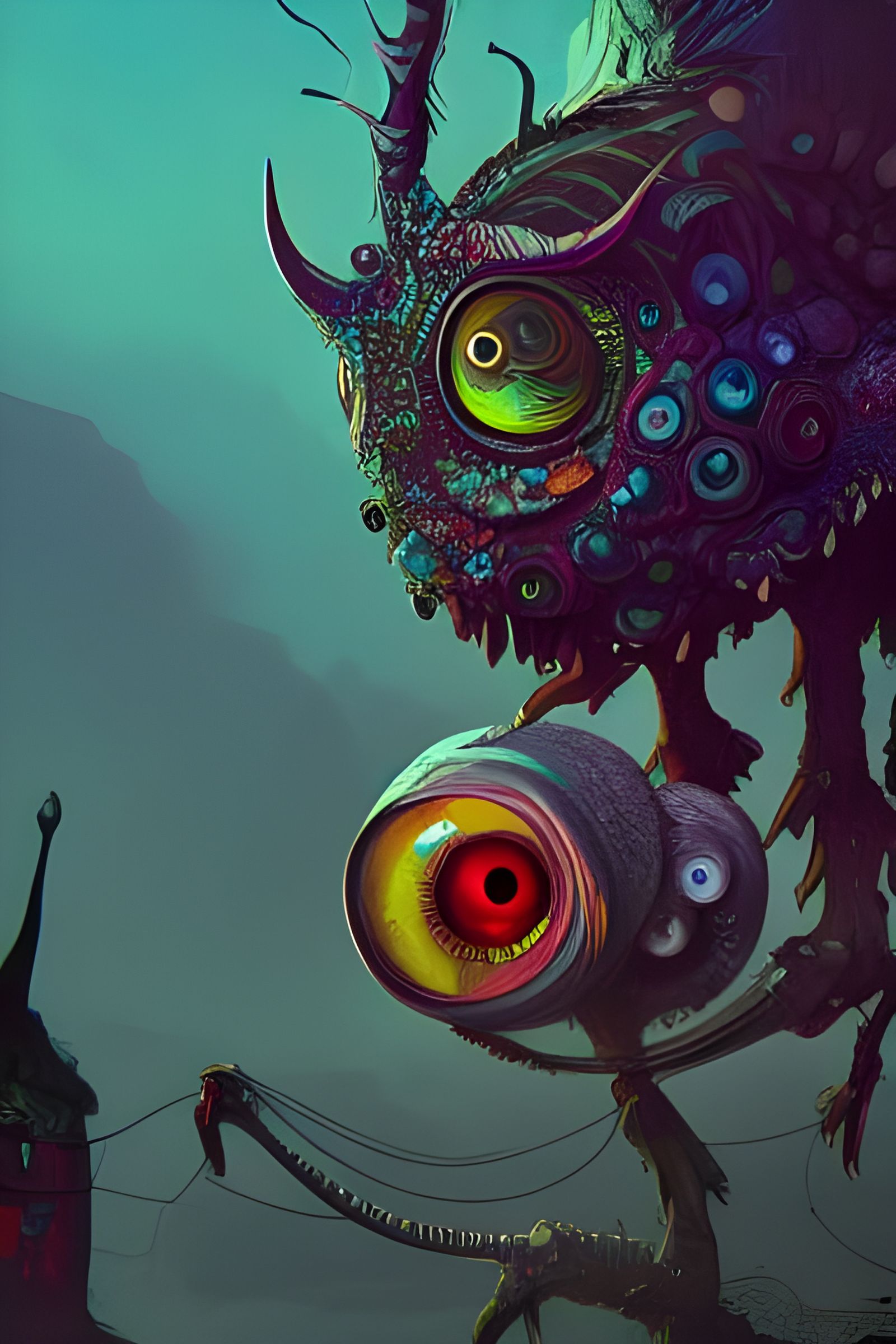 Detailed Creature with Multifaceted Eyes