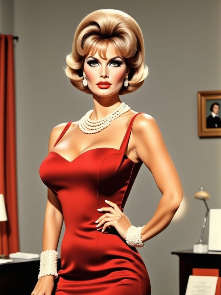 Glamorous 1960s Secretary Portrait