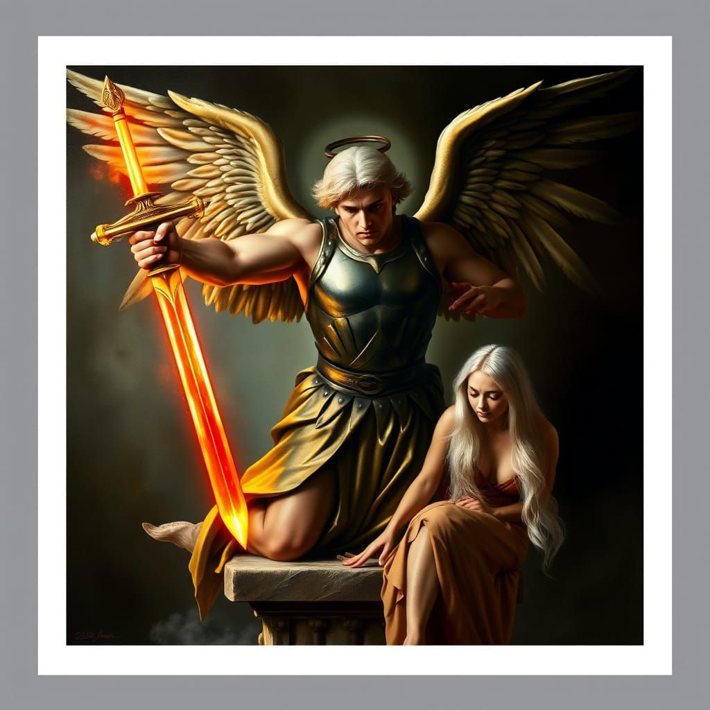 Magnificent Renaissance Angel Descends from the Heavens in G...