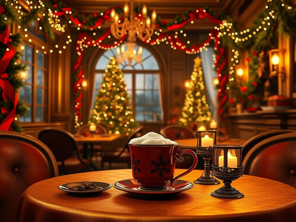 Cozy Winter Wonderland Cafe Scene