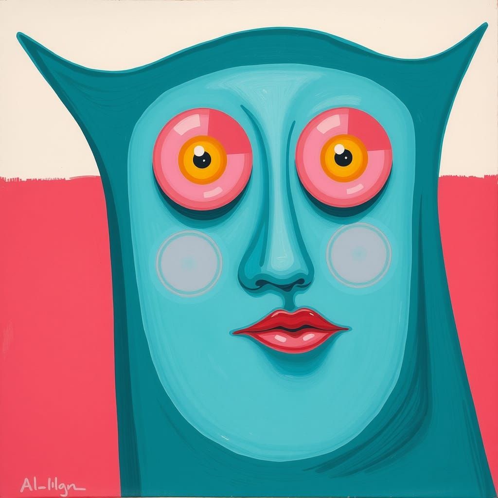 Vibrant Flibbertigibbet in Teal, Ochre, and Magenta