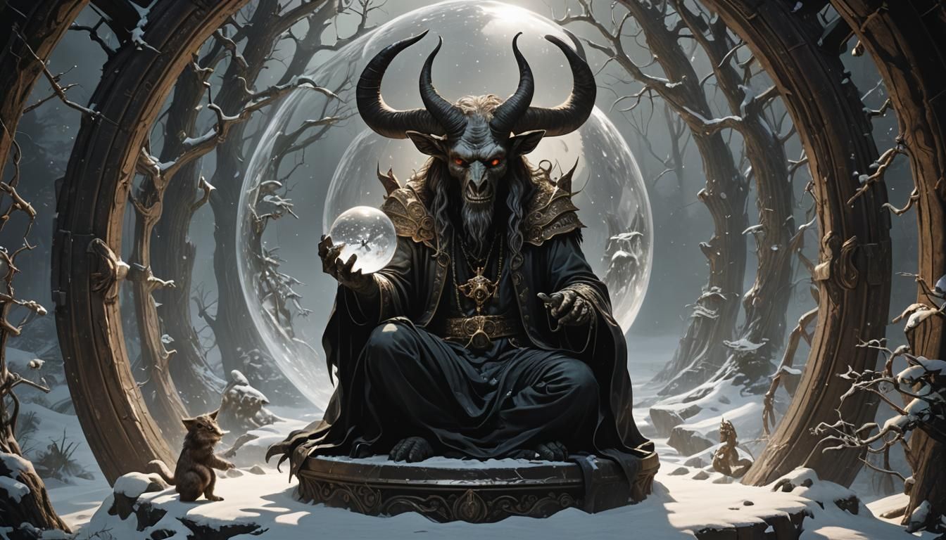 Baphomet Observes Trapped Child in Snow Globe