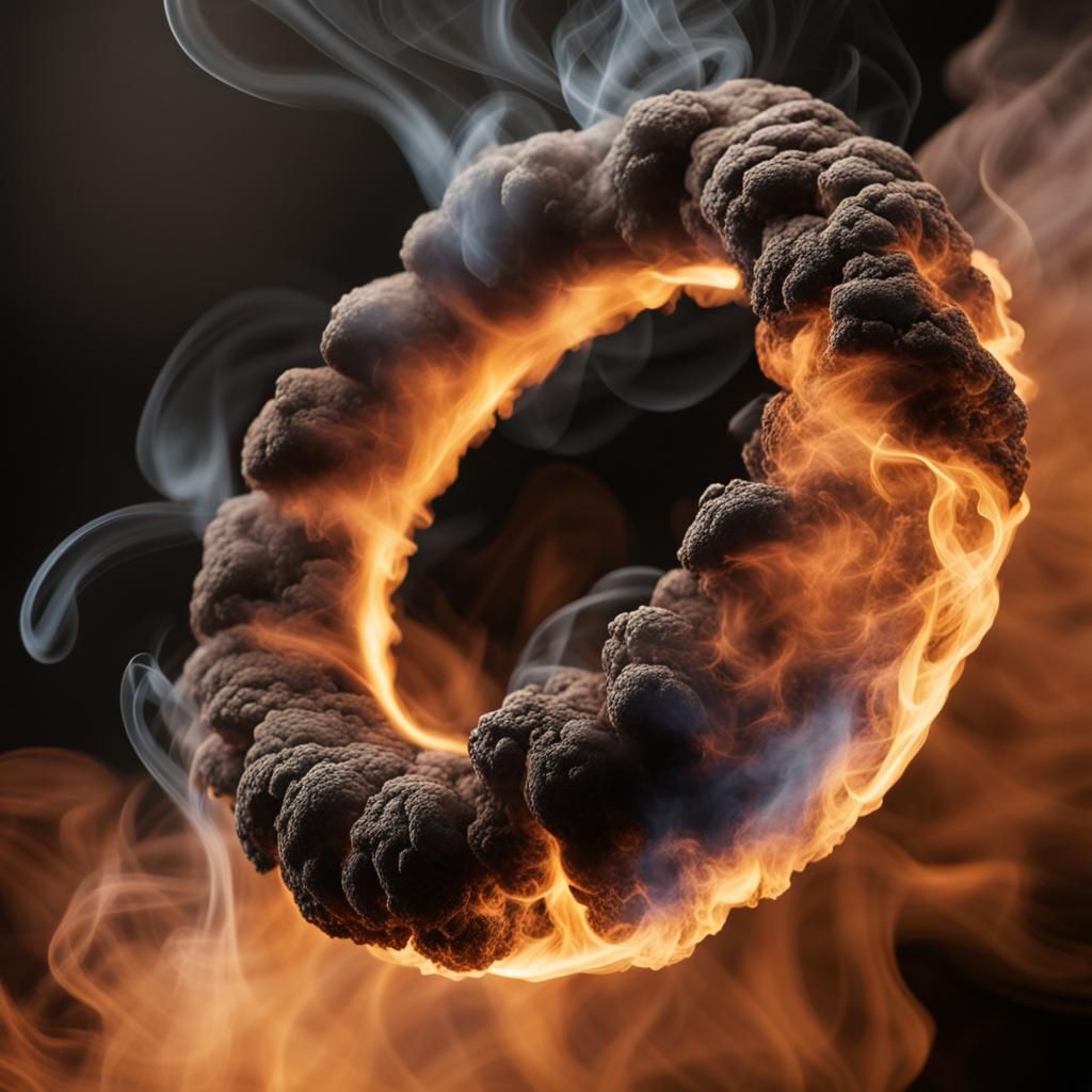 Smoke Ring in Dynamic Lighting: High Resolution Photo