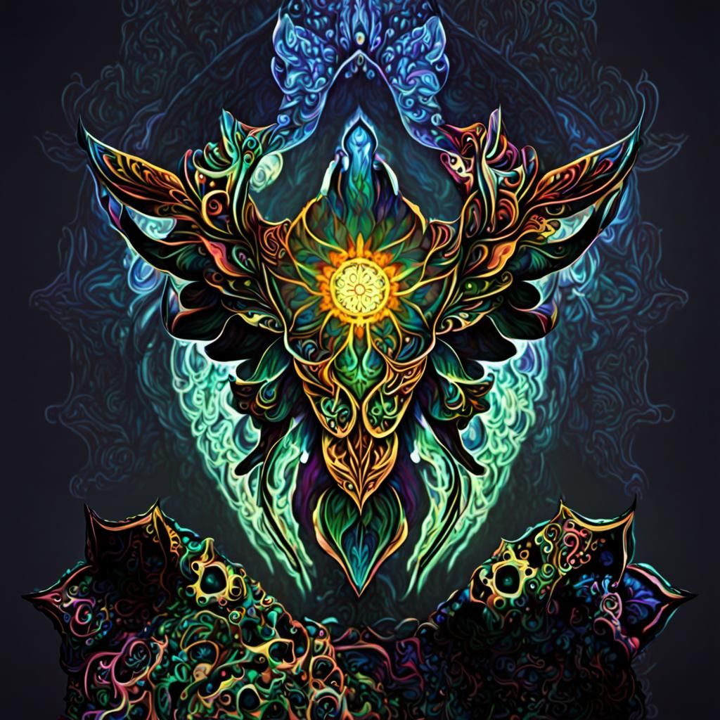 Psychedelic 4114 Angel Number Mandala Art