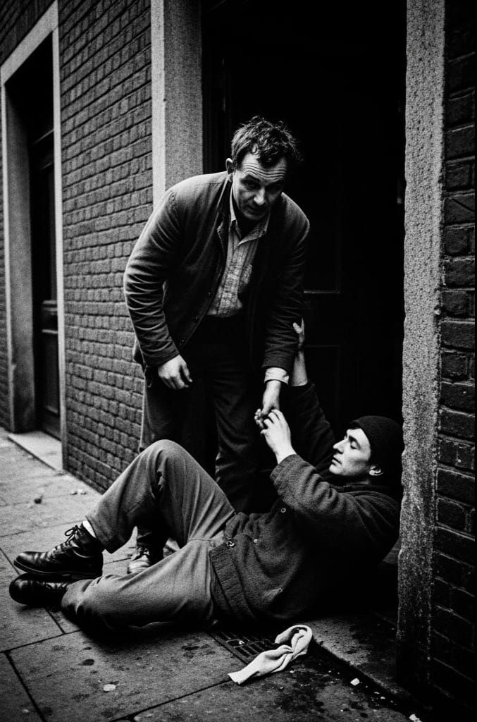 Striking Grimdark Image in Photojournalistic Style