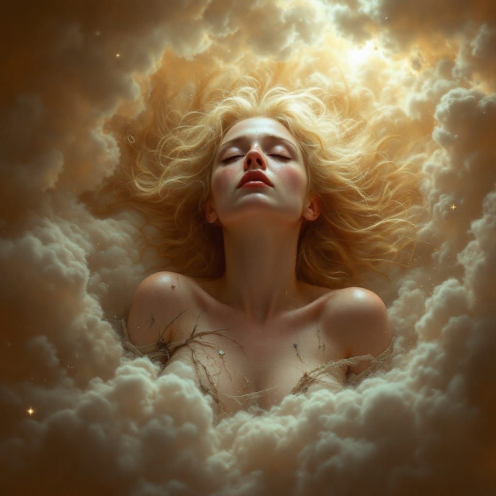 Distressed Woman in Vortex, Einstein Reaching Out