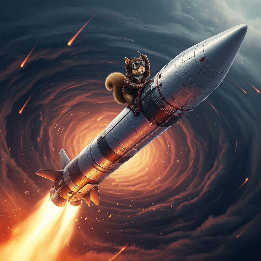 Foamy the Squirrel Rides an ICBM in Gritty Style