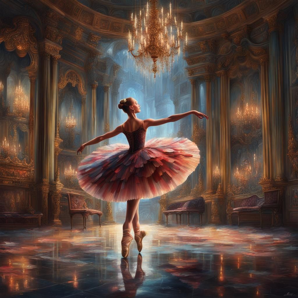 Post-Impressionist Ballerina Painting: Cinematic and Detaile...