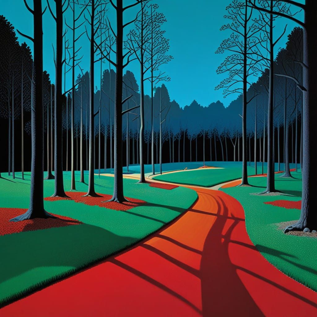 Dark Fantasy Landscape in Neo-Expressionist Style