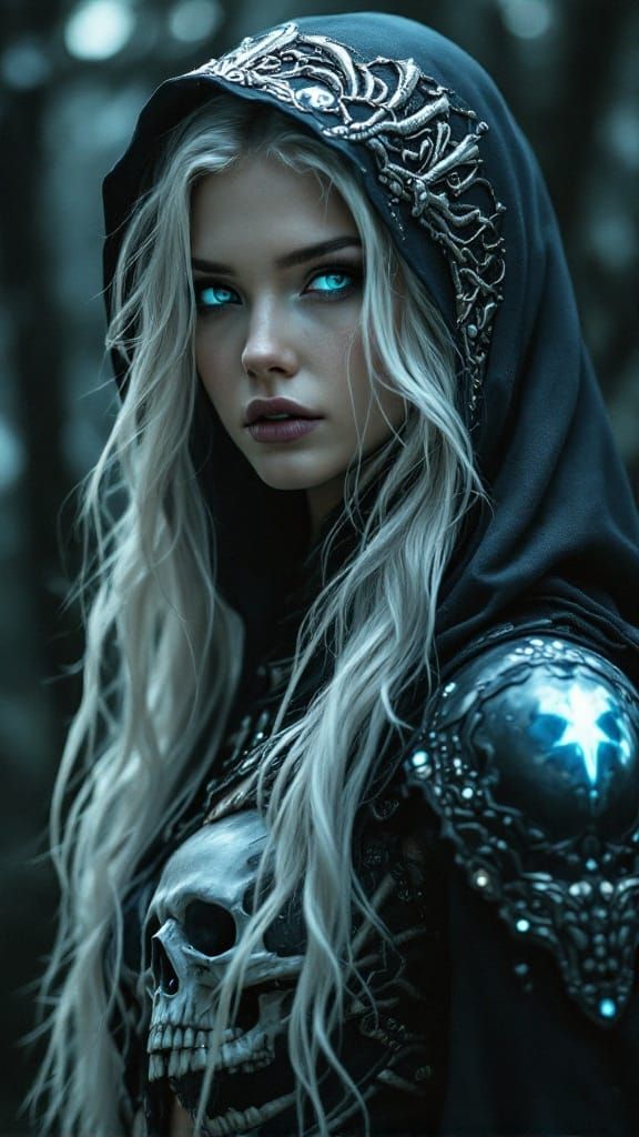 Cyberpunk Elven Huntress in Dark Shadows