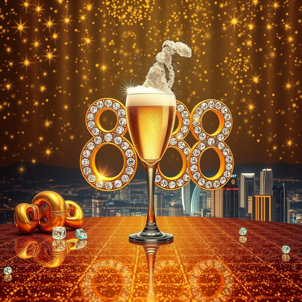 Elegant Golden Scene of Prosperity and Success in Art Deco S...