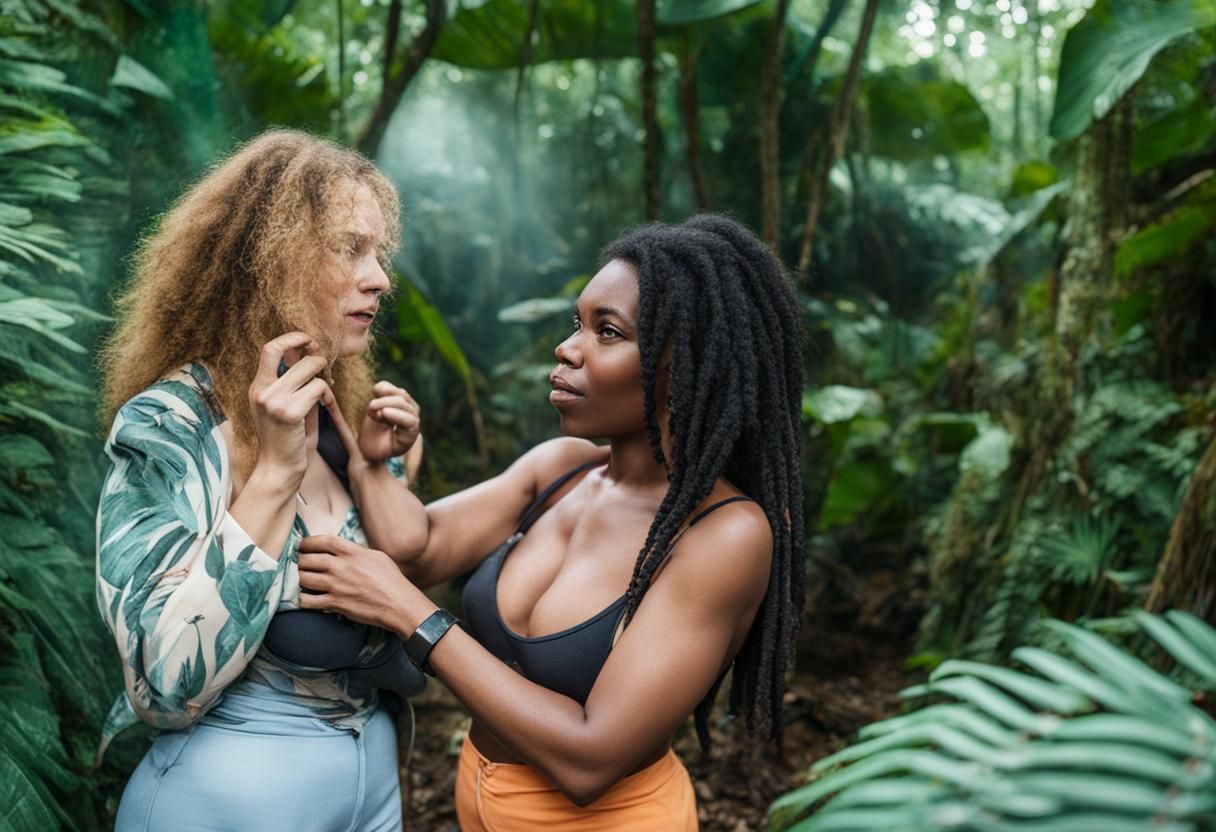 Women Standing in a Jungle