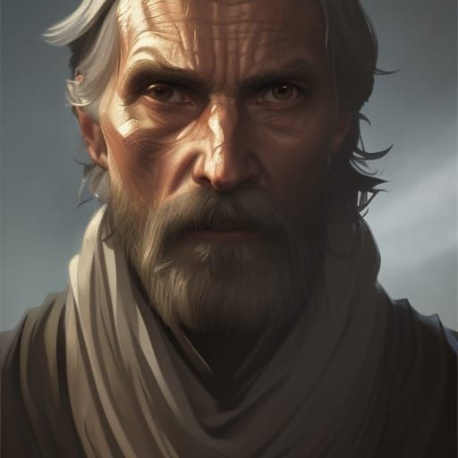 Cloaked Thief in Middle Ages Night, Detailed Portrait