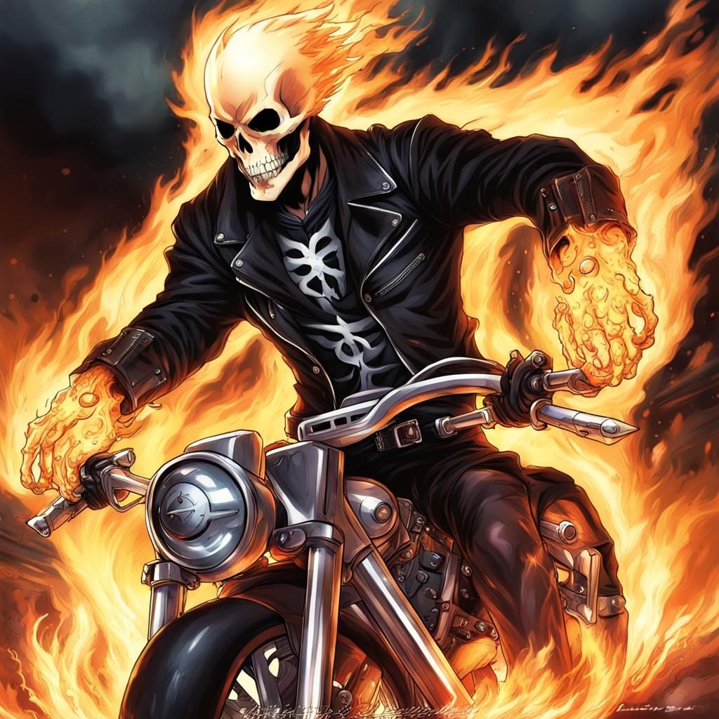 Ghost Rider in Anime Key Visual Style
