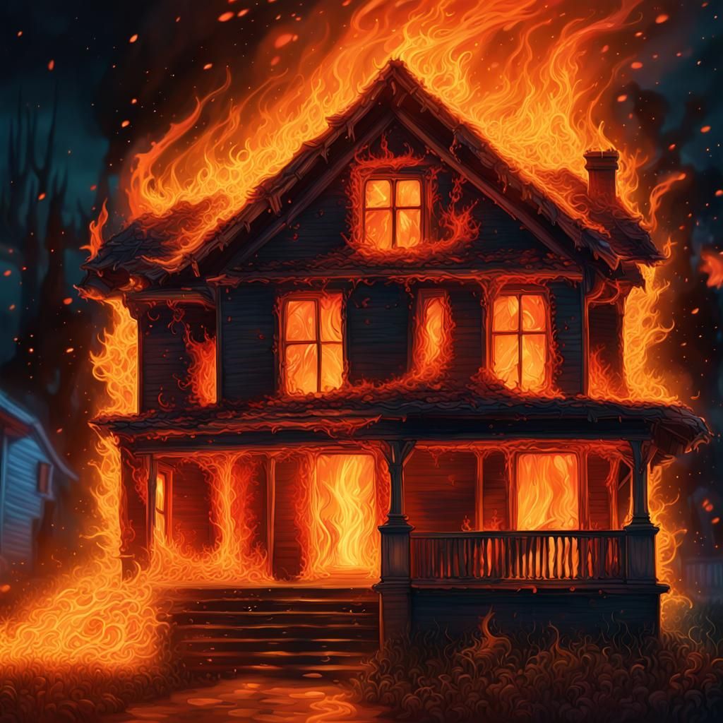 burning house
