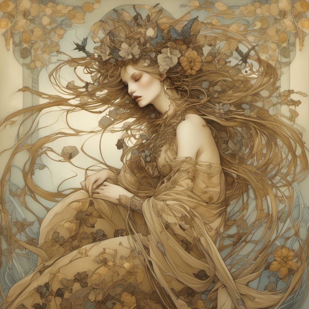 A wilted goddess asleep