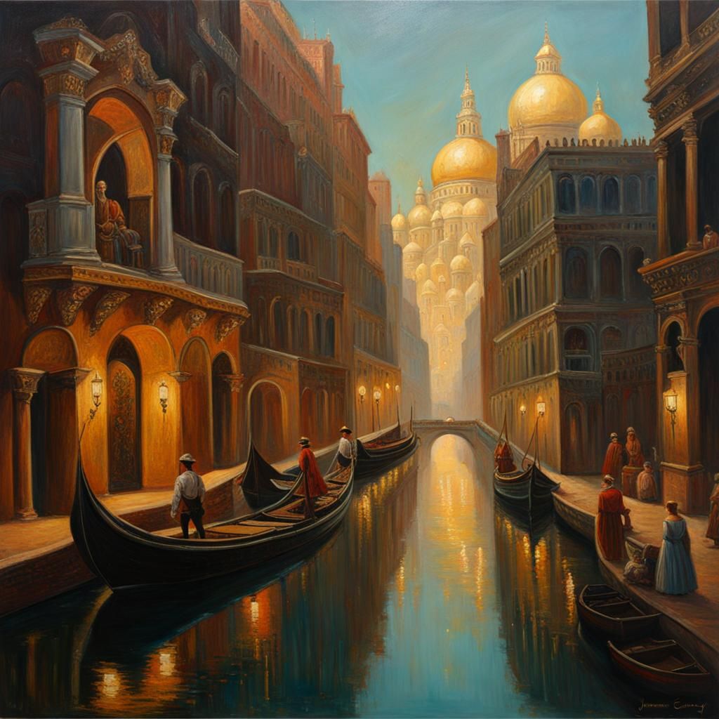 Stardust Canal: An Oil Painting Dreamscape