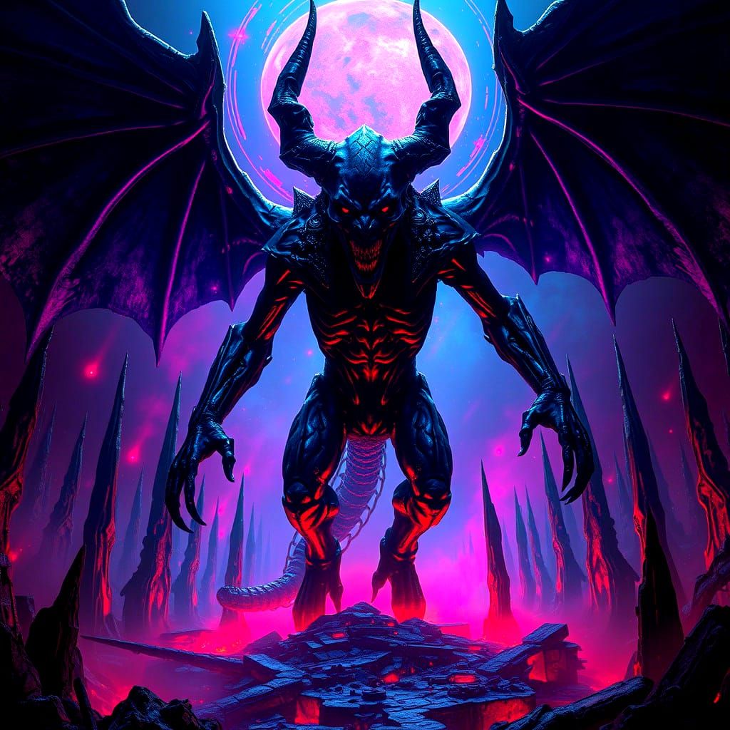 Biomechanical Demon in Alien World, Giger Style