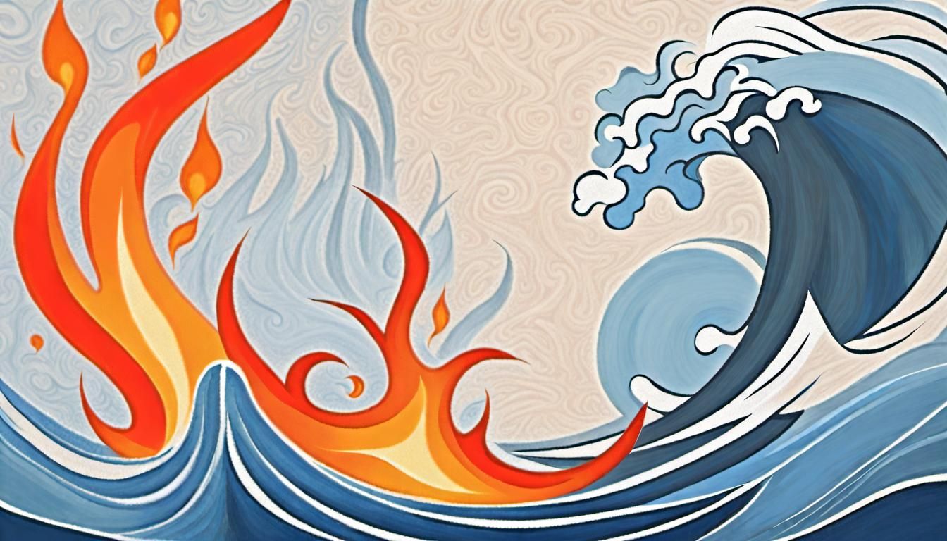 Elemental Harmony: Abstract Digital Art in Modern Style