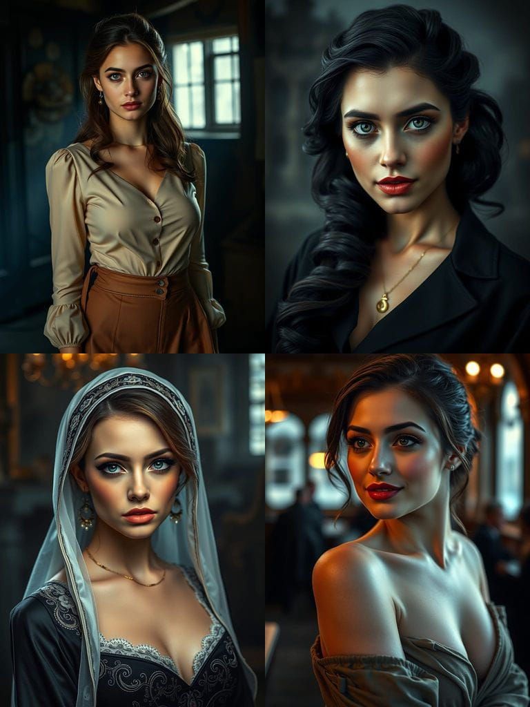 Hyperrealistic Portrait of a Young Jewish Woman with Light E...